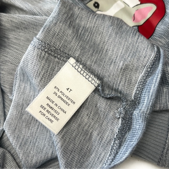 Jaclyn Kids’ PJ Top Santa Dog Bark Humbug Pajama Shirt Grey Size 4T - Picture 6 of 6